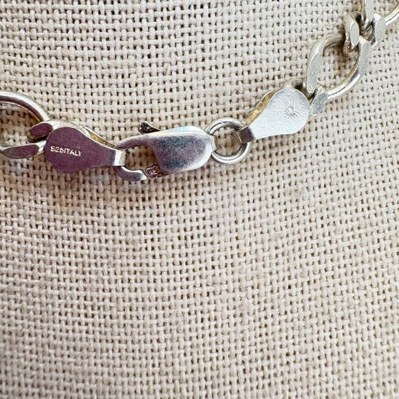 VTG Solid Sterling Silver 925 Figaro Link Chain Necklace Size 18" Length - Picture 9 of 13